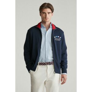 PULÓVER GANT NAUTICAL FLAGS ZIPPED CARDIGAN EVENING BLUE kép