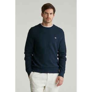 PULÓVER GANT MICRO TEXTURED COTTON C-NECK EVENING BLUE kép