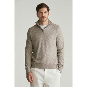 PULÓVER GANT COTTON SLUB HALF ZIP DESERT BROWN kép