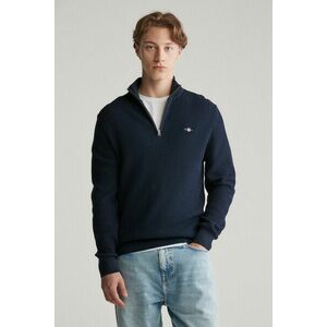 PULÓVER GANT TEXTURED COTTON HALF ZIP EVENING BLUE kép