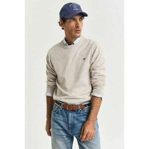 PULÓVER GANT CLASSIC COTTON C-NECK LIGHT BEIGE MELANGE kép