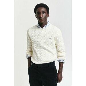 PULÓVER GANT COTTON CABLE C-NECK CREAM kép