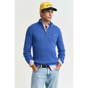 PULÓVER GANT COTTON CABLE HALF ZIP RICH BLUE kép