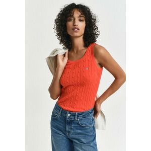 PULÓVER GANT STRETCH COTTON CABLE TANK TOP ORANGE RED kép