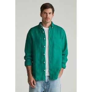 ING GANT REG GMNT DYED LINEN SHIRT DEEP GREEN kép