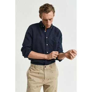 ING GANT REG GMNT DYED LINEN SHIRT EVENING BLUE kép