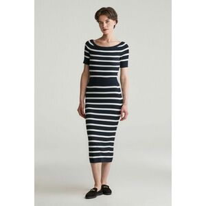 SZOKNYA GANT STRIPED THIN KNIT SKIRT EVENING BLUE kép