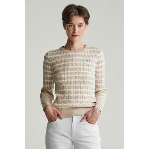 PULÓVER GANT STRETCH COTTON CABLE STRIPE C-NECK SEED MELANGE kép