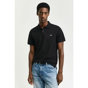 PÓLÓ GANT REG SHIELD SS PIQUE POLO BLACK kép