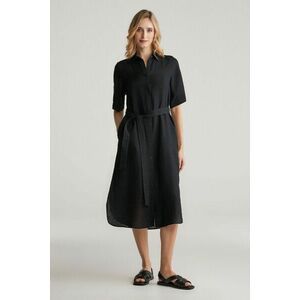 RUHA GANT REG LINEN SS SHIRT DRESS BLACK kép