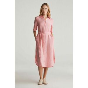 RUHA GANT REG LINEN SS SHIRT DRESS GERANIUM PINK kép