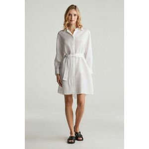 RUHA GANT REL LINEN BELTED SHIRT DRESS WHITE kép