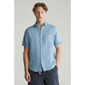 ING GANT REG GMNT DYED LINEN SS SHIRT CAPRI BLUE kép