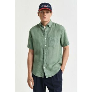 ING GANT REG GMNT DYED LINEN SS SHIRT KALAMATA GREEN kép