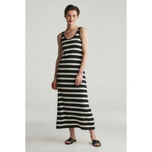 RUHA GANT STRIPED TANK TOP JERSEY MIDI DRESS BLACK kép