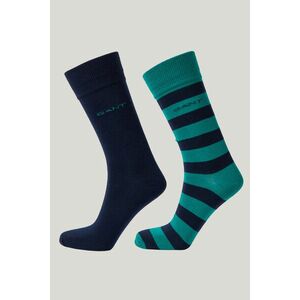 ZOKNI GANT BARSTRIPE AND SOLID SOCKS 2-PACK DEEP GREEN kép