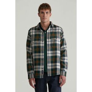 ING GANT HERRINGBONE CHECK OVERSHIRT TARTAN GREEN kép