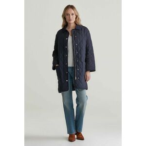 KABÁT GANT QUILTED COAT WITH CORD DETAILS EVENING BLUE kép