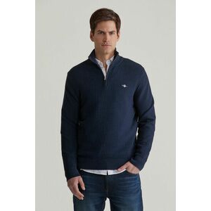 PULÓVER GANT COTTON TEXTURED HALF ZIP EVENING BLUE kép