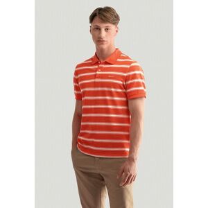 PÓLÓ GANT STRIPE SS POLO GRAPEFRUIT ORANGE kép