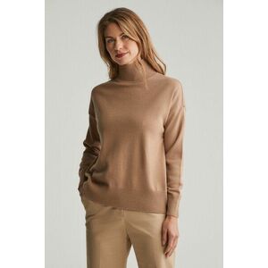 PULÓVER GANT SUPERFINE LAMBSWOOL STAND COLLAR CARAMEL BEIGE kép