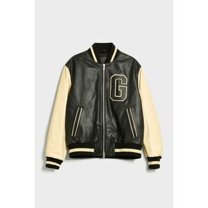 DZSEKI GANT UNISEX LEATHER VARSITY JACKET BLACK kép