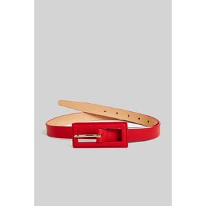 ÖV GANT COVERED BUCKLE LEATHER SLIM BELT BRIGHT RED kép