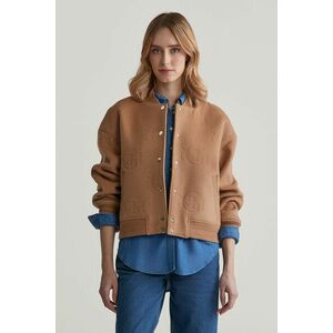 DZSEKI GANT JACQUARD VARSITY JACKET WARM KHAKI kép