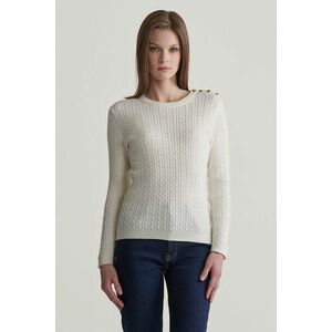 PULÓVER GANT MINI CABLE KNIT C-NECK CREAM kép