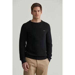 PULÓVER GANT COTTON PIQUE C-NECK BLACK kép