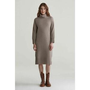 RUHA GANT HERRINGBONE DETAIL ROLLNECK DRESS WARM GREY kép