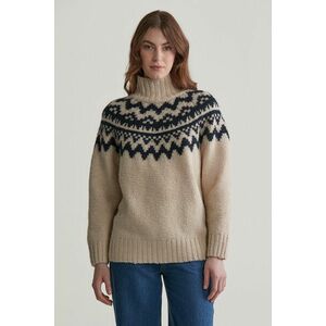 PULÓVER GANT FAIR ISLE STAND COLLAR CREAM kép