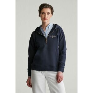 MELEGÍTŐFELSŐ GANT HALF ZIP ANCHOR HOODIE EVENING BLUE kép