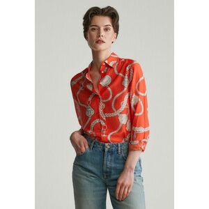 ING GANT REG SAILING PRINT COT SILK SHIRT ORANGE RED kép