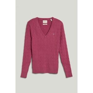 PULÓVER GANT STRETCH COTTON CABLE V-NECK SILKY PURPLE kép