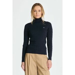 GARBÓ GANT STRETCH COTTON CABLE TURTLENECK EVENING BLUE kép