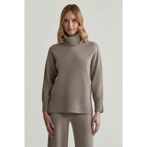 PULÓVER GANT HERRINGBONE DETAIL ROLLNECK WARM GREY kép