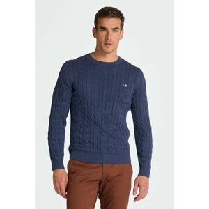 PULÓVER GANT COTTON CABLE C-NECK MARINE MELANGE kép