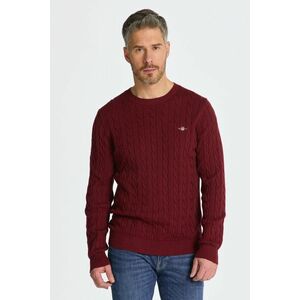 PULÓVER GANT COTTON CABLE C-NECK PLUMPED RED kép