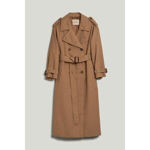 KABÁT GANT MONOGRAM JACQUARD TRENCH COAT DARK KHAKI kép