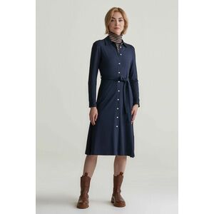 RUHA GANT SLIM JERSEY SHIRT DRESS EVENING BLUE kép