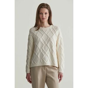 PULÓVER GANT TEXTURED KNIT C-NECK CREAM kép