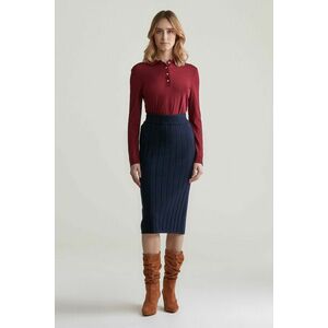 SZOKNYA GANT WIDE RIBBED WOOL SKIRT EVENING BLUE kép