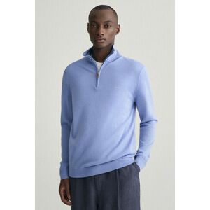 PULÓVER GANT EXTRAFINE MERINO WOOL HALF ZIP GENTLE BLUE kép