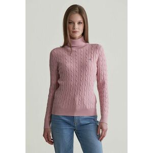 GARBÓ GANT STRETCH COTTON CABLE TURTLENECK DUSTY PINK kép