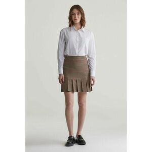 SZOKNYA GANT CHECKED PLEATED SKIRT CUMIN BEIGE kép