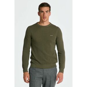 PULÓVER GANT COTTON PIQUE C-NECK JUNIPER GREEN kép