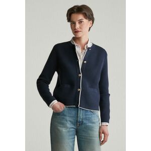 KARDIGÁN GANT COTTON KNIT JACKET EVENING BLUE kép