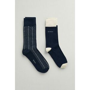 ZOKNI GANT HERRINGBONE PATTERN SOCKS 2-PACK EVENING BLUE kép