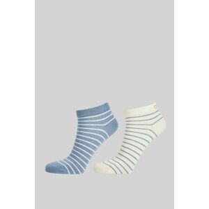 ZOKNI GANT BRETON STRIPE ANKLE SOCKS 2-PACK DOVE BLUE kép